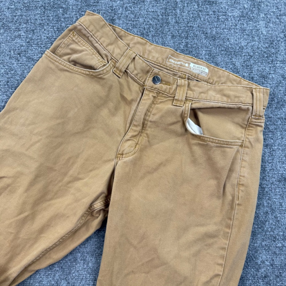 Carhartt Rugged Flex Work Pant 32x30 Brown Relaxed Fit Canvas Mens